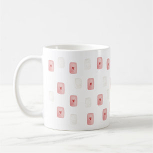 Roze Hart Marshmallow Patroon – Schattig Zoete Kaw Koffiemok