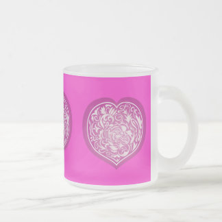 Roze hart matglas koffiemok