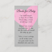 Roze Hart Meisje Baby shower Informatiekaartje (Voorkant)