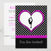 Roze hart met Classy Polka-Stippen Afbeelding Skat Kaart (Voorkant / Achterkant)