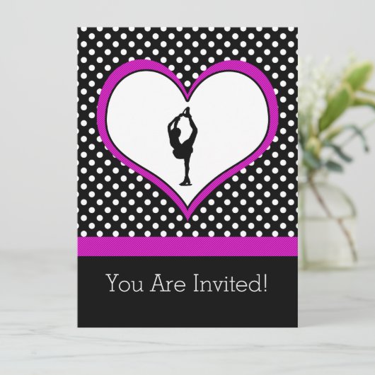 Roze hart met Classy Polka-Stippen Afbeelding Skat Kaart (Staand voorkant)