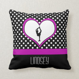 Roze hart met Classy Polka-Stippen Afbeelding Skat Kussen