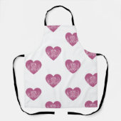 Roze hart met Filigree Girly Design Schort (Voorkant)