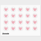 Roze Hart Met Liefde Retouradres Ronde Sticker (Vel)