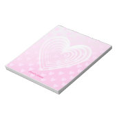  roze hart met roze achtergrond notitieblok (Linkerzijde)