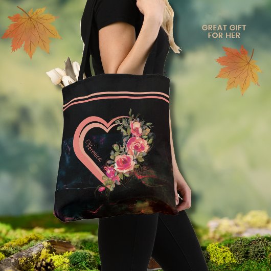 Roze Hart met Rozen Tote Bag