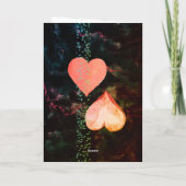 Roze hart met rozen Valentijnskaart Feestdagen Kaart (Achterkant)