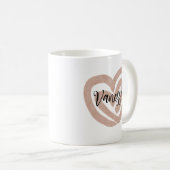 Roze Hart met Werveling Persoonlijk  Koffiemok (Voorkant rechts)
