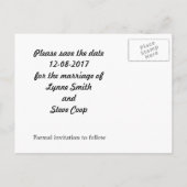 Roze hart met zwart lint sparen de datum aankondigingskaart (Achterkant)