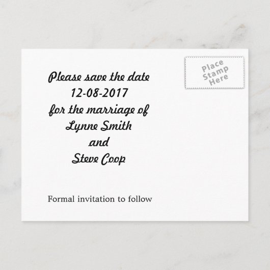 Roze hart met zwart lint sparen de datum aankondigingskaart (Achterkant)