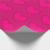 Roze hart met zwarte omtrek cadeaupapier (Hoek)