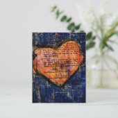 Roze Hart Mixed Media Collage Briefkaart (Staand voorkant)