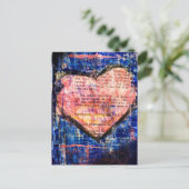 Roze Hart Mixed Media Collage Briefkaart (Staand voorkant)