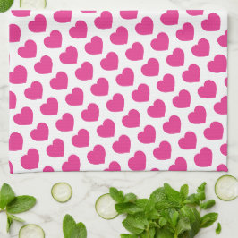 Roze Hart Moderne Zoete Liefdesbriefjes Leuk Theedoek