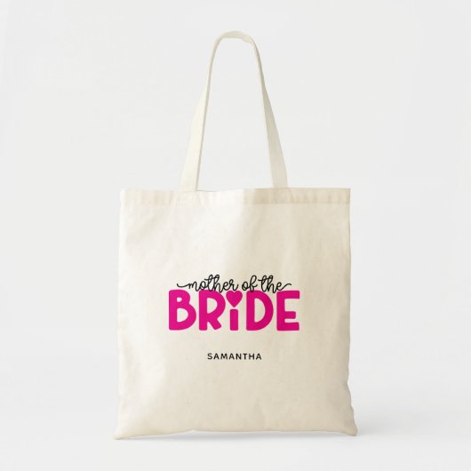 Roze Hart Moeder van de Bruid Tote Bag (Voorkant)