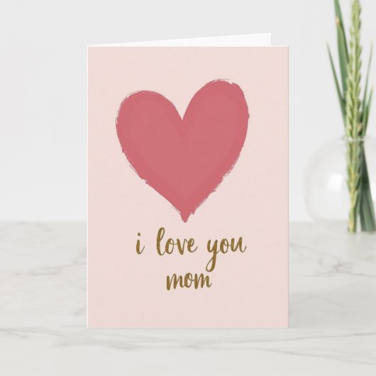 Roze Hart Moederdagkaart Kaart (Voorkant)