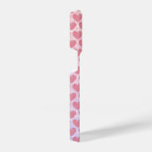 Roze Hart monogram glitter sparkle aangepaste naam iPhone Hoesje (Rechterkant)