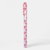 Roze hart monogram glitters glans aangepaste naam iPhone hoesje (Linkerkant)