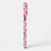 Roze hart monogram glitters glans aangepaste naam iPhone hoesje (Rechterkant)