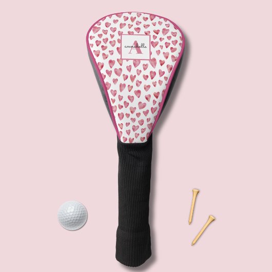 Roze Hart Monogram Voornaam Golfheadcover