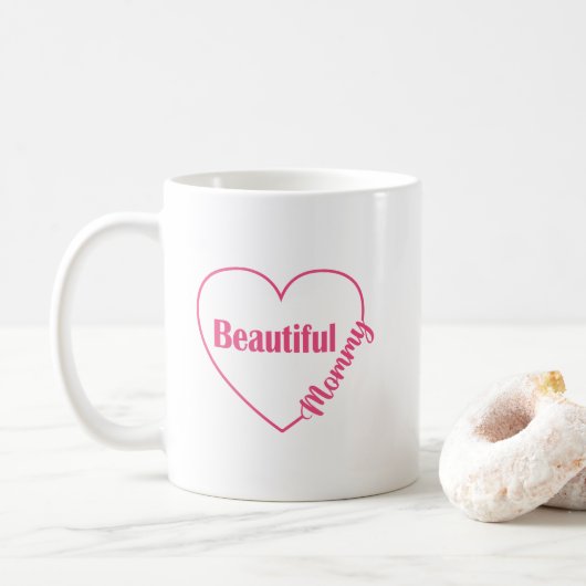 Roze Hart Mooi Mamma Koffiemok (Met donut)