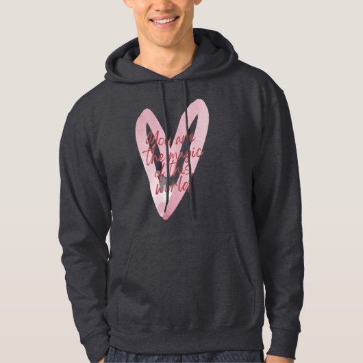 Roze Hart Motiverende Hoodie (Voorkant)