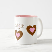 Roze hart  naam Valentijn Mok (Voorkant rechts)