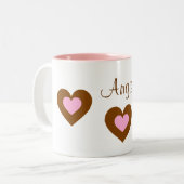 Roze hart  naam Valentijn Mok (Voorkant links)