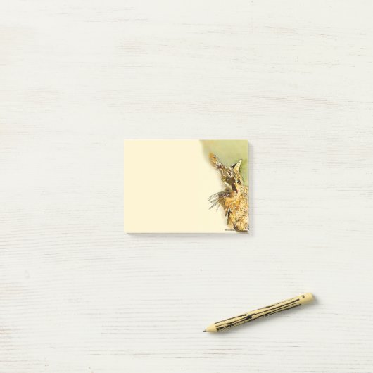 Roze Hart Neus Tabby Kat Waterverf Post-it® Notes (Op bureau)