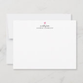 Roze Hart Notitiekaart met Vette Letters Kaart (Voorkant)