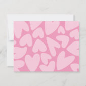 Roze Hart Notitiekaart met Vette Letters Kaart (Achterkant)