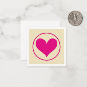 Roze hart  notitiekaartje (Voorkant / Achterkant in situ)