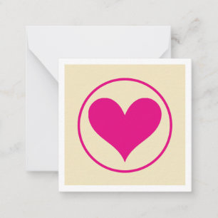 Roze hart notitiekaartje
