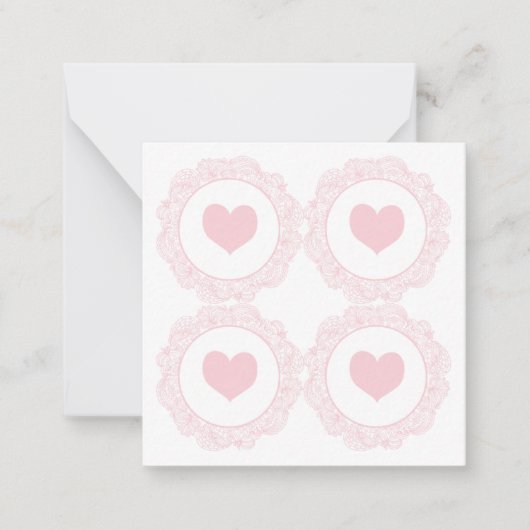 Roze Hart Notitiekaartje (Voorkant)