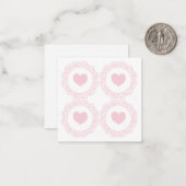 Roze Hart Notitiekaartje (Voorkant / Achterkant in situ)