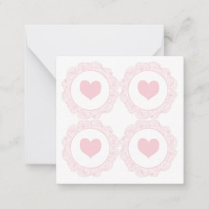 Roze Hart Notitiekaartje