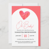 Roze hart Oh Baby shower Kaart (Voorkant)