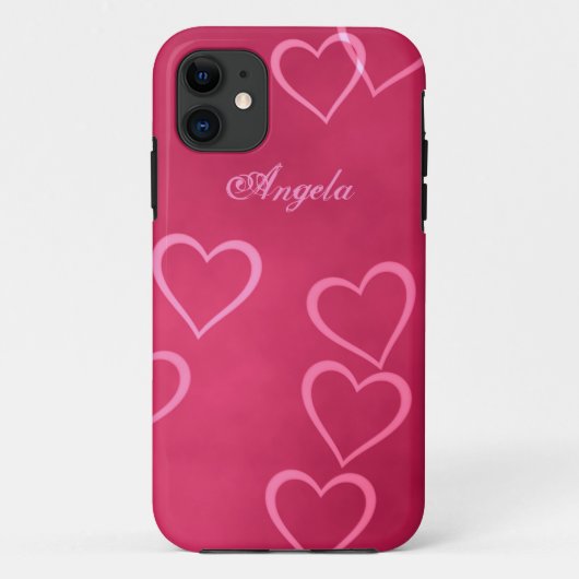 Roze hart omlijningen Case-Mate iPhone case (Achterkant)
