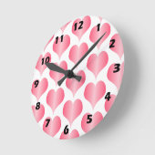 Roze Hart Ontwerp Ronde Klok (Hoek)