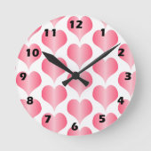 Roze Hart Ontwerp Ronde Klok (Voorkant)
