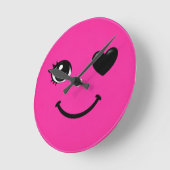 Roze Hart‑Oog Klok Wijzerplaat (Hoek)