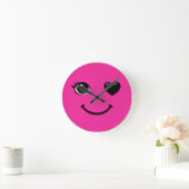 Roze Hart‑Oog Klok Wijzerplaat (Huis)