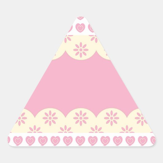 Roze Hart Ooglet Driehoek Sticker (Voorkant)