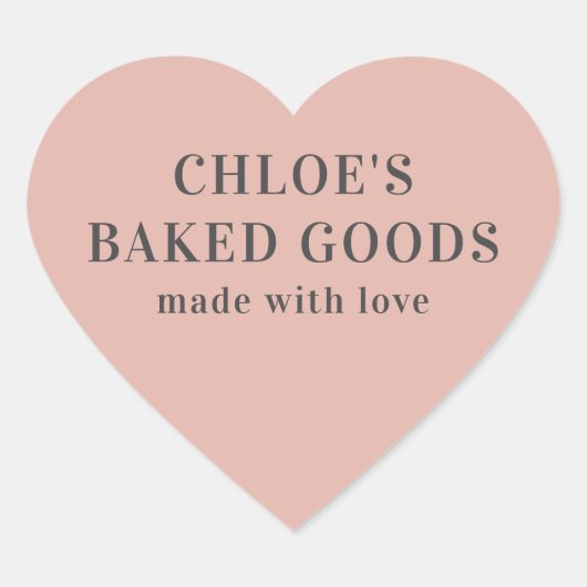 Roze hart op maat gemaakt met liefde hart sticker (Voorkant)