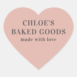 Roze hart op maat gemaakt met liefde hart sticker