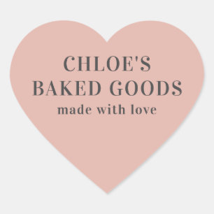 Roze hart op maat gemaakt met liefde hart sticker