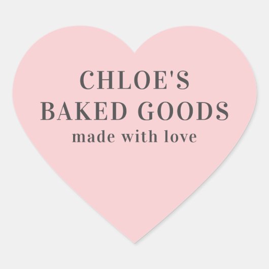 Roze hart op maat gemaakt met Love Heart Stick Sticker (Voorkant)