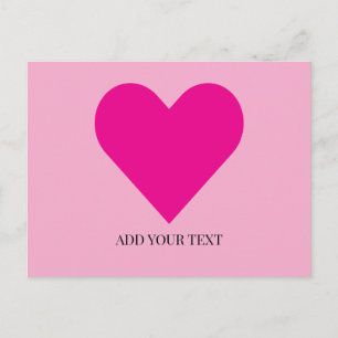 Roze Hart op Maat Gemaakte Postkaart Feestdagenkaart