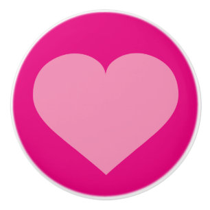 Roze hart op roze keramische knop