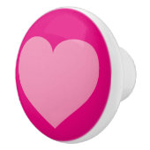 Roze hart op roze keramische knop (Rechts)